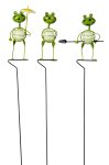 Metal frogs with fluorescent belly on