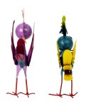 Metal birds purple/turquoise h=19+20cm