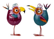 Metal birds purple/turquoise h=27cm