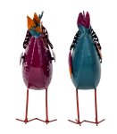Metal birds purple/turquoise h=27cm
