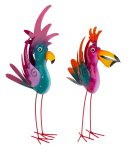 Metal birds purple/turquoise h=41+47cm
