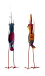 Metal birds purple/turquoise h=41+47cm