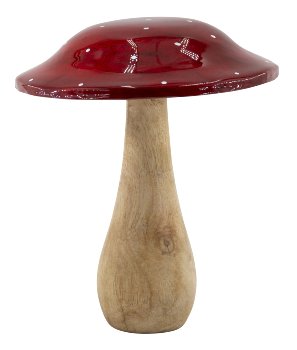 Wooden fly agaric for standing h=18cm