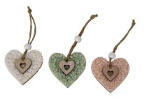 Wooden heart with felt 5,5x5,5cm for