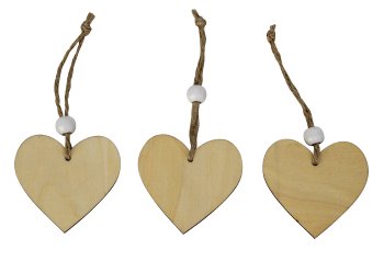 Wooden heart with felt 5,5x5,5cm for