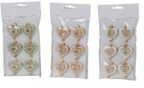 Wooden heart with felt w=4cm as clip