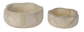 Set of 2 wooden bowls h=9+11cm