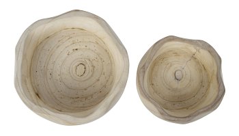 Set of 2 wooden bowls h=9+11cm