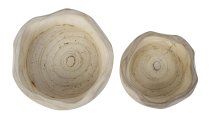 Set of 2 wooden bowls h=9+11cm