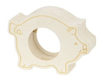 Holzschwein als Spardose h=14,5cm