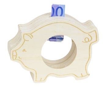 Holzschwein als Spardose h=14,5cm
