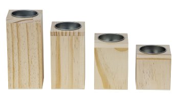 Set of 4 T-light holders h=6-12cm