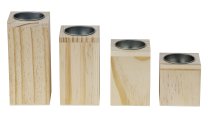 Set of 4 T-light holders h=6-12cm