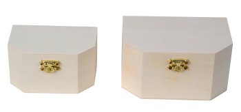Set of 2 wooden boxes h=6,3+7,2cm
