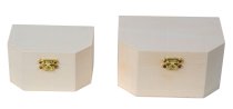 Set of 2 wooden boxes h=6,3+7,2cm