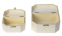 Set of 2 wooden boxes h=6,3+7,2cm