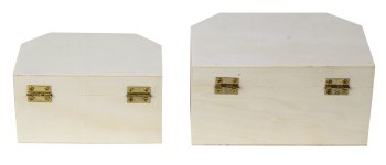 Set of 2 wooden boxes h=6,3+7,2cm