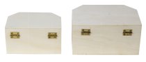 Set of 2 wooden boxes h=6,3+7,2cm