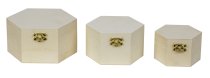 Set of 3 wooden boxes h=6+6,7+7,4cm