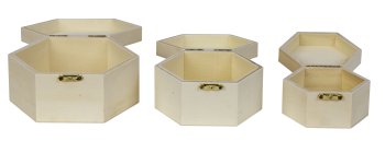 3er-Set Holzboxen h=6+6,7+7,4cm