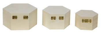 3er-Set Holzboxen h=6+6,7+7,4cm