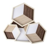 Set of 4 wooden decoration trays h=1,8cm