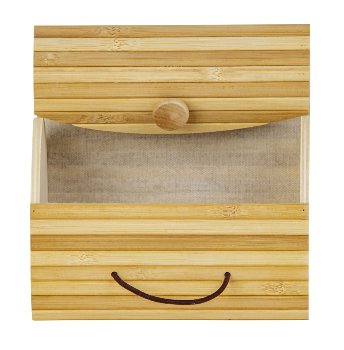 Bamboo box with soft lid h=10,5cm w=14cm