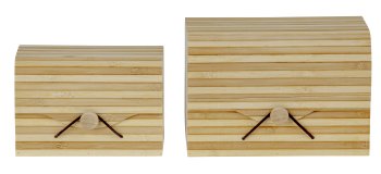 Set of 2 bamboo box with soft lid