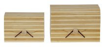 Set of 2 bamboo box with soft lid