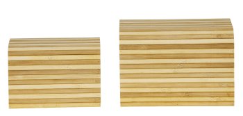 Set of 2 bamboo box with soft lid