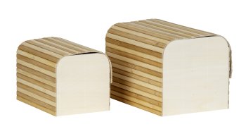 Set of 2 bamboo box with soft lid