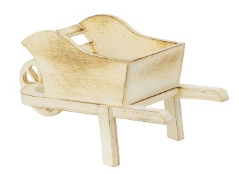 Wooden wheelbarrow h=12,5cm l=26cm