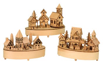 House scenery as music box w.LED