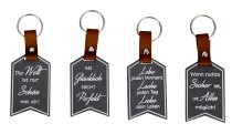 Wooden keyring with different words