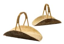 Set of 2 wooden baskets h=28+30cm ca.