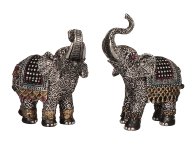 Elefant mit Glitzersteinen h=14,5+16cm