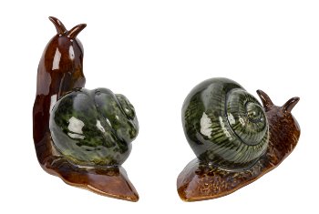 Slugs in brown/green h=9,5+13cm