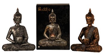 Buddha mit Teelichthalter h=26,5cm