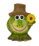 Lustiger Frosch in grün mit braunem Hut