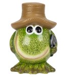Lustiger Frosch in grün mit braunem Hut