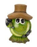 Lustiger Frosch in grün mit braunem Hut