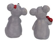 Mouse grey standing with heart in hand