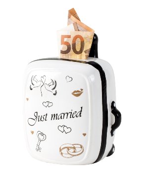 Koffer-Spardose Trolley "Just married"