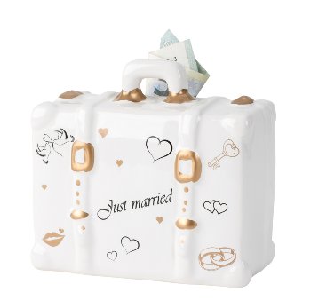 Koffer-Spardose "Just married" h=10,5cm