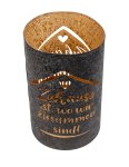 Metall-Teelichthalter schwarz/gold