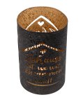 Metall-Teelichthalter schwarz/gold