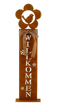 Metal sign "Willkommen" h=58cm w=15cm