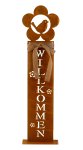 Metal sign "Willkommen" h=58cm w=15cm