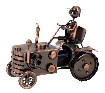 Metal wine-bottleholder 'tractor' h=25cm