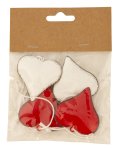 Metal hearts red&white 4x4cm with